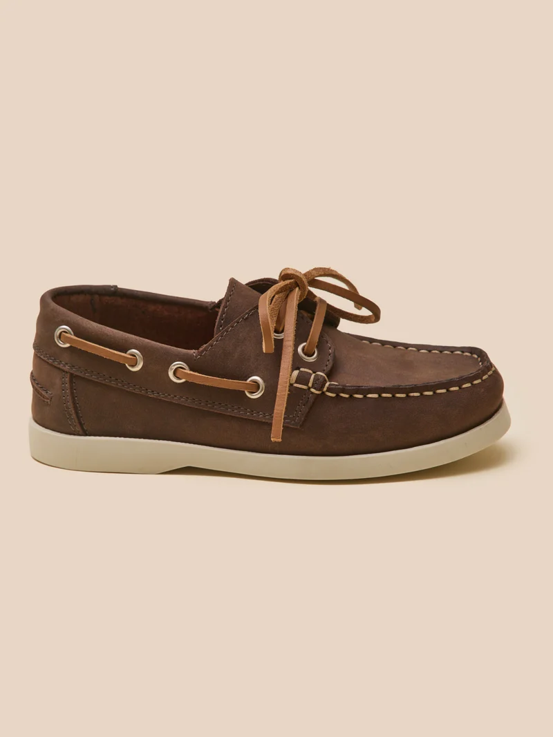 Chaussures bateau en cuir Garçon