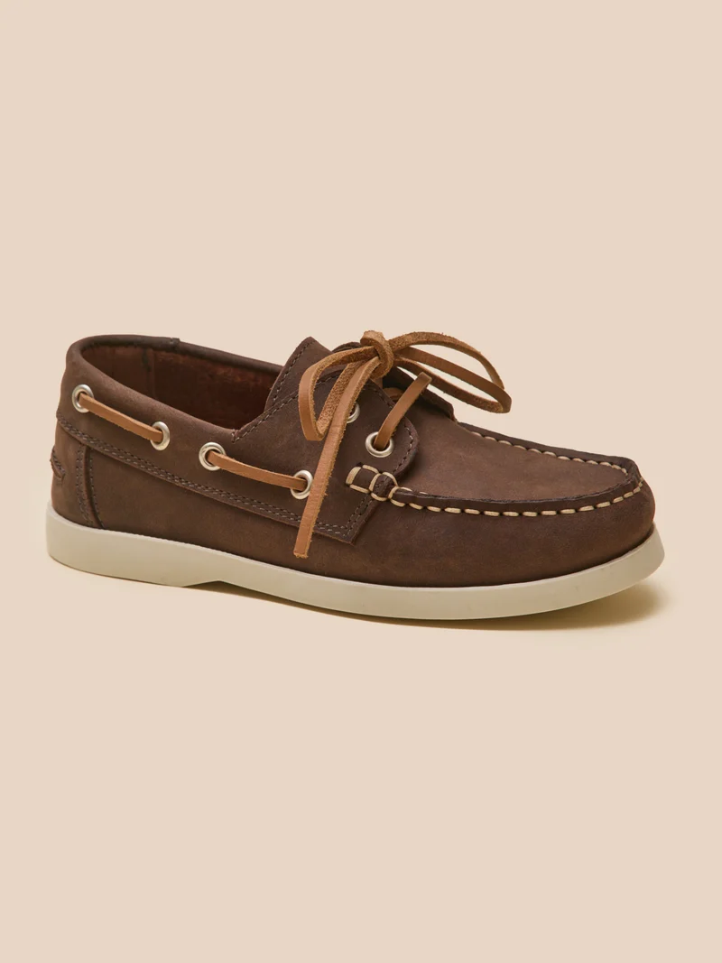 Chaussures bateau en cuir Garçon