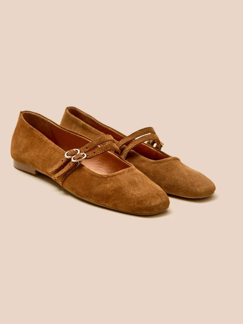 Ballerines 2 brides cuir femme