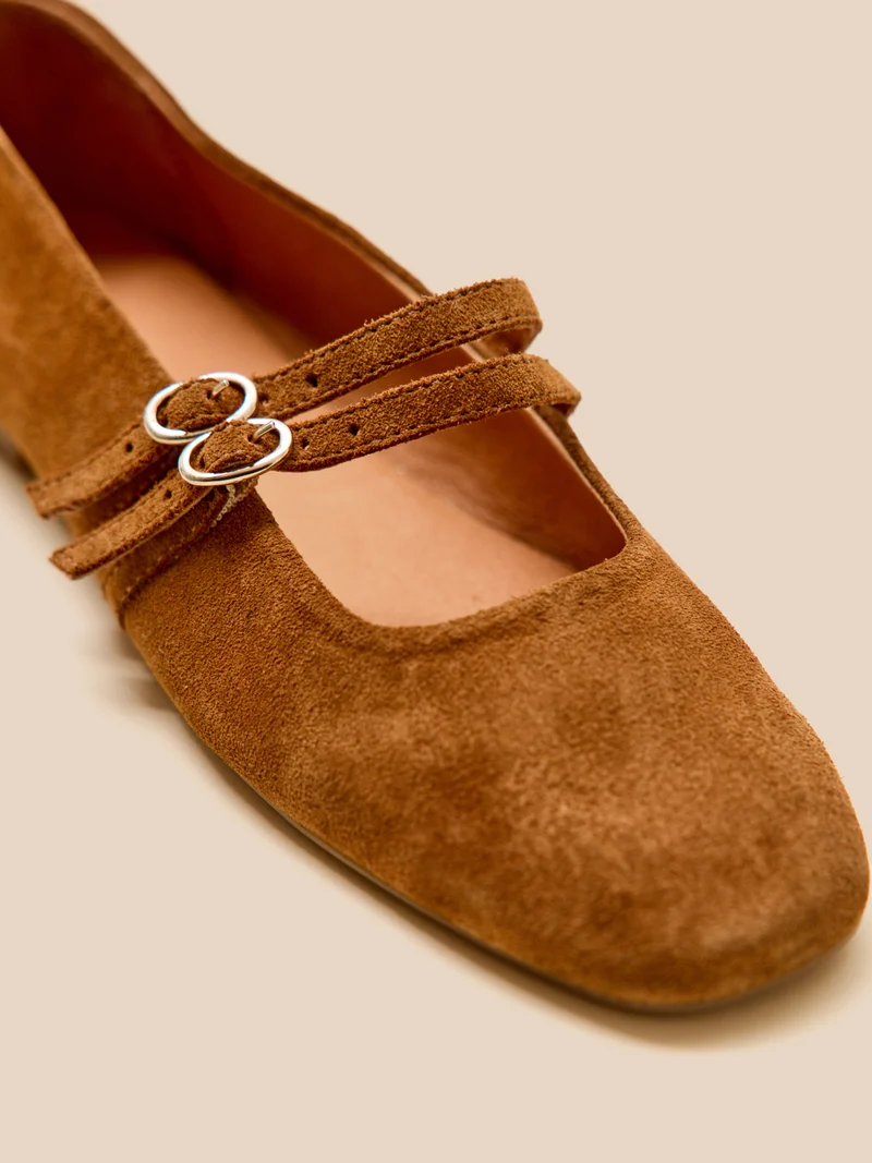 Ballerines 2 brides cuir femme
