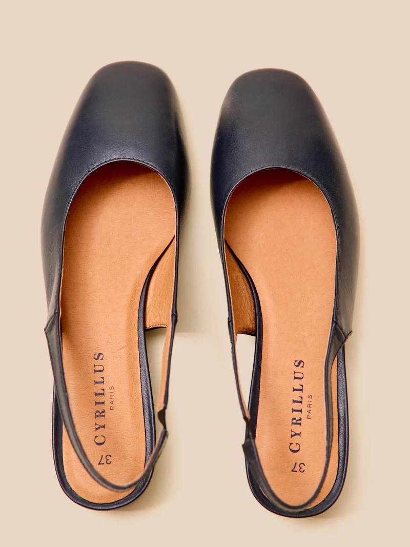 Ballerines slingback cuir femme