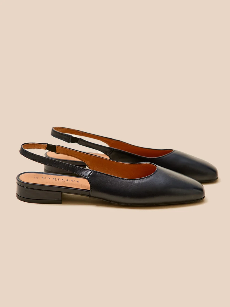 Ballerines slingback cuir femme