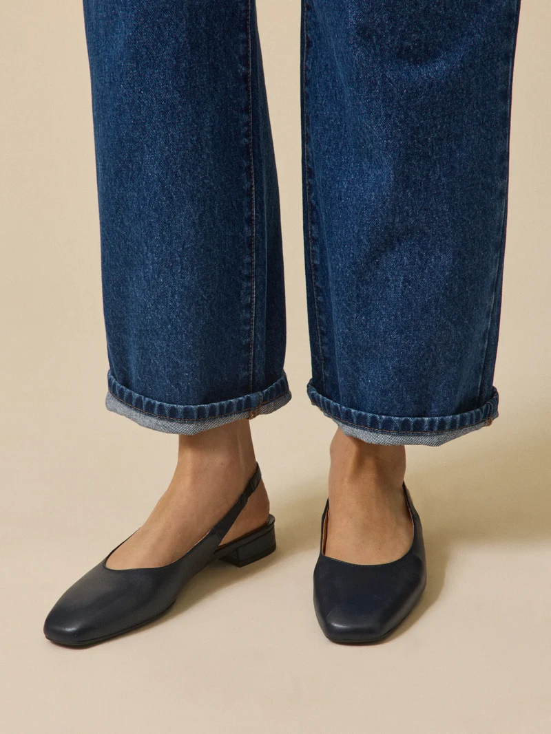 Ballerines slingback cuir femme