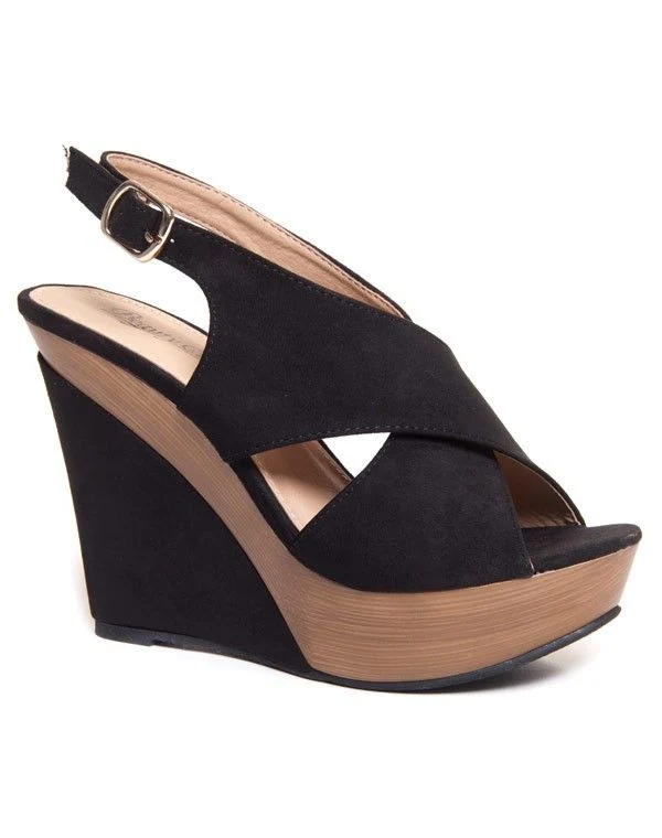 Chaussure femme Beauty Girl's: Sandales compensées noires