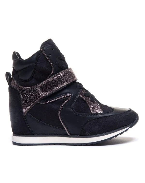 Chaussures femme Findlay: Baskets compensées noires