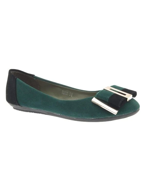 Chaussures femme Jennika: Ballerine bi couleur vert