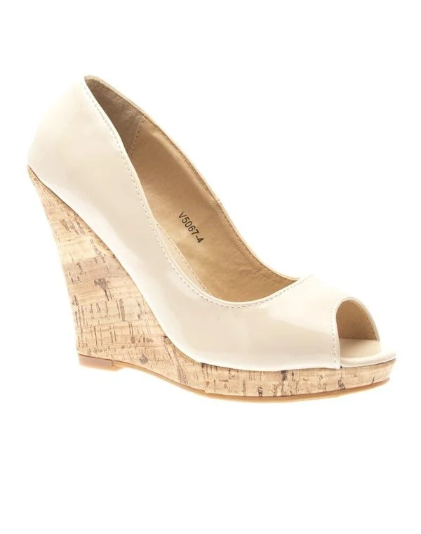 Chaussure femme Like Style Escarpin compensé beige