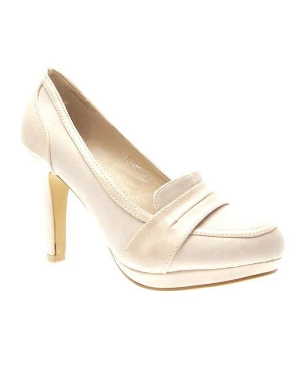 Chaussures femme Suredelle: Escarpins mocassins beiges
