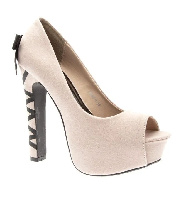 Chaussures femme Like Style: Escarpins en suédine Nude