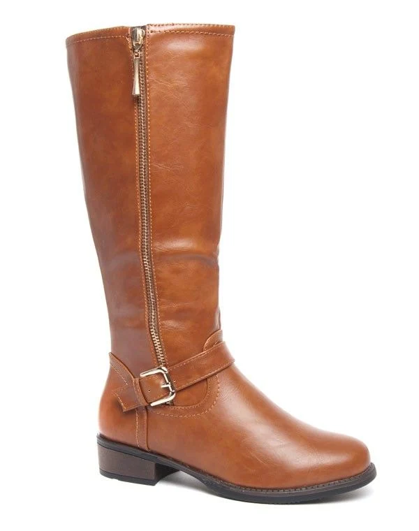 Grande botte cavalière Style Shoes camel