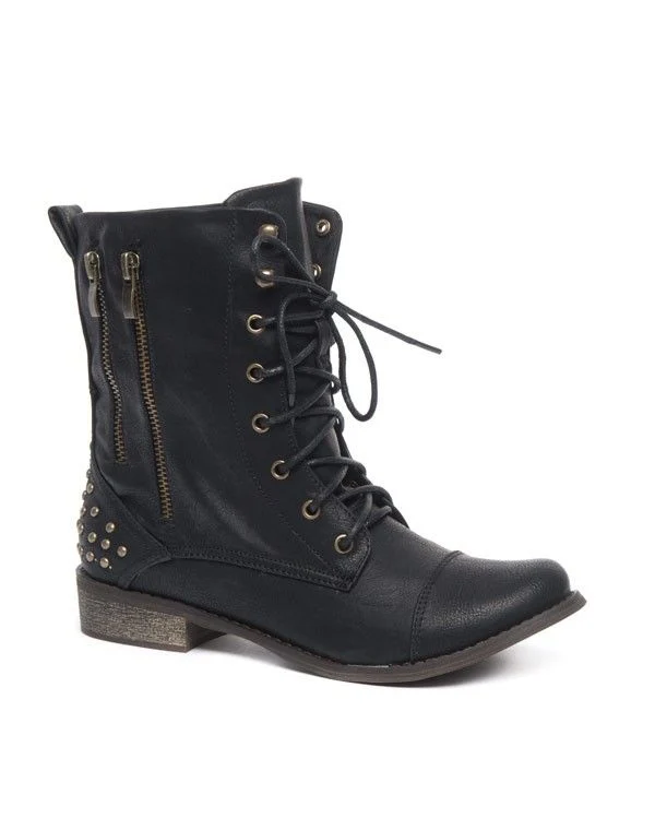Bottes à lacets/clous sur l'arrière Ideal - noir