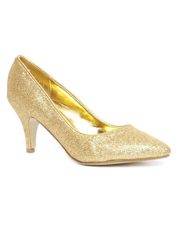 Chaussures femme Style Shoes: Escarpins dorés pailletés