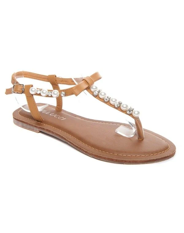 Chaussures femme Bellucci: Sandale à perle camel