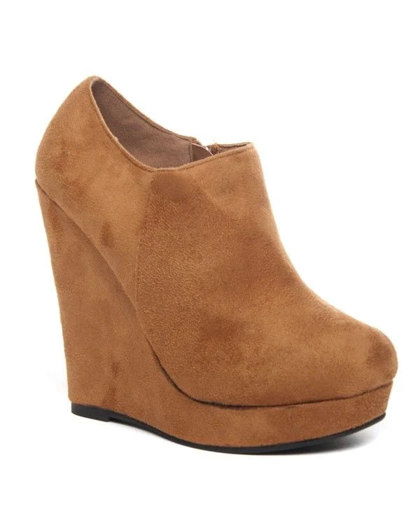 Chaussures femme Bellucci: Bottine compensée camel