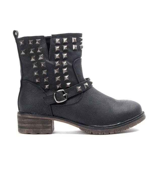 Chaussures femme Sinly: Bottine clouté - Noir