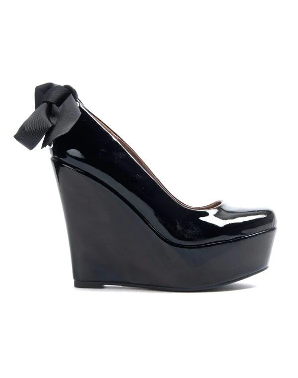Chaussure femme Sinly: Escarpin compensé noir