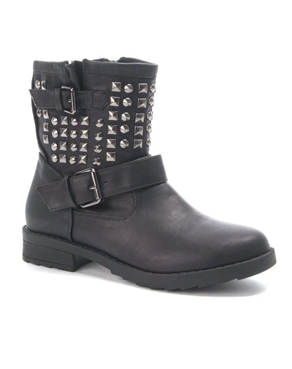 Chaussure femme: Botte clouté noire