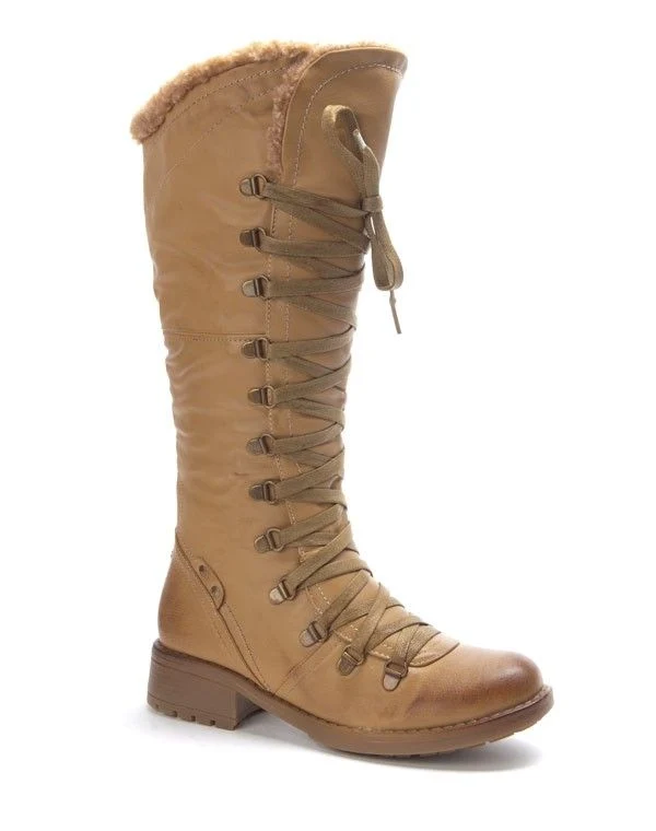 Chaussure femme Dazawa: Botte à lacet vintage marron