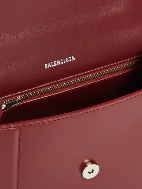 Hourglass leather top-handle bag