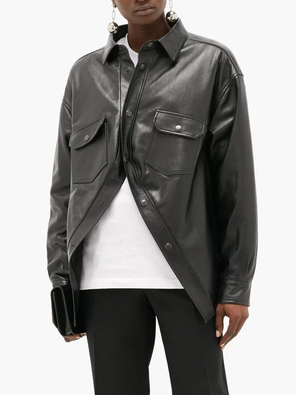 Slouchy leather jacket