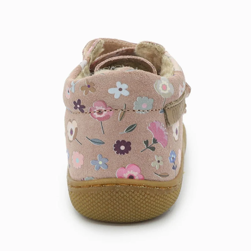 Naturino Barefoot Orec Velcros Suede Flowering Wool Rose