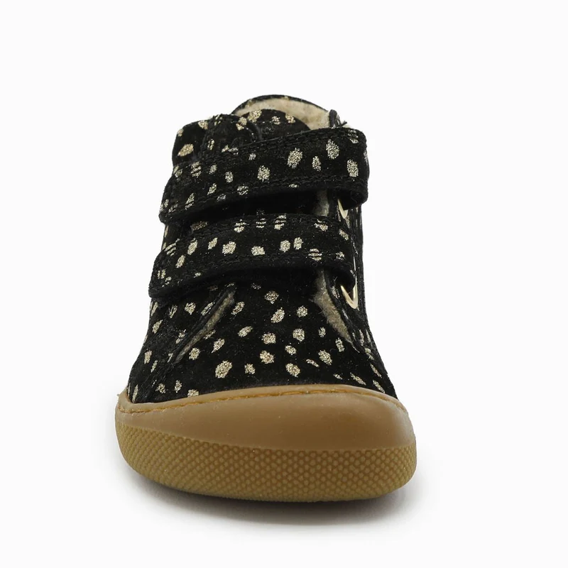 Naturino Barefoot Kommy Velcros Suede Wool Black Platinium