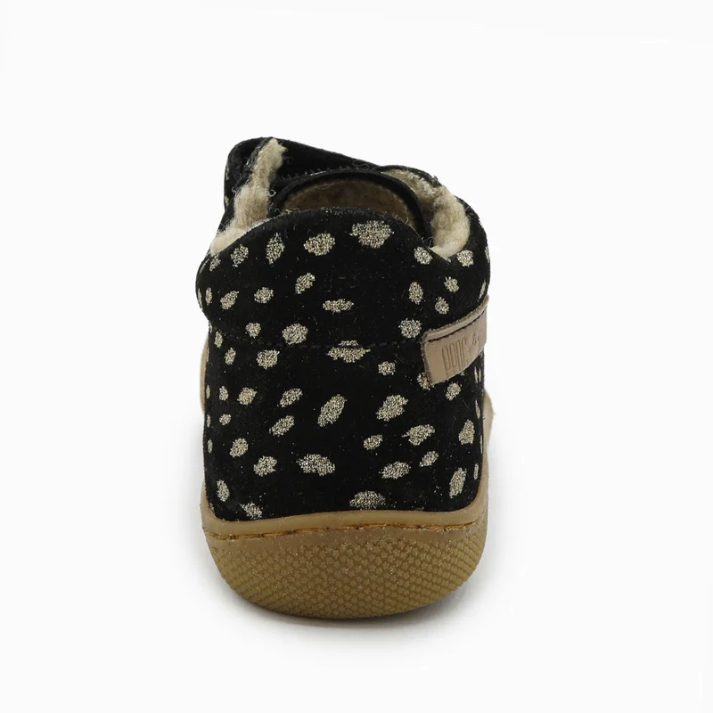 Naturino Barefoot Kommy Velcros Suede Wool Black Platinium