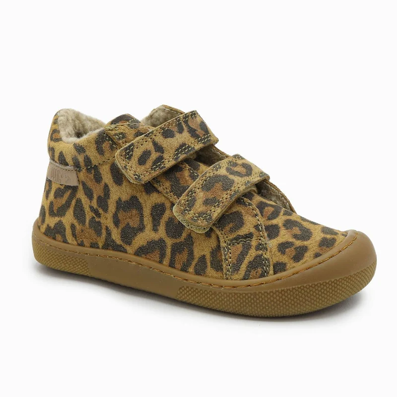 Naturino Barefoot Kommy Velcros Suede Wool Jaguar Brown
