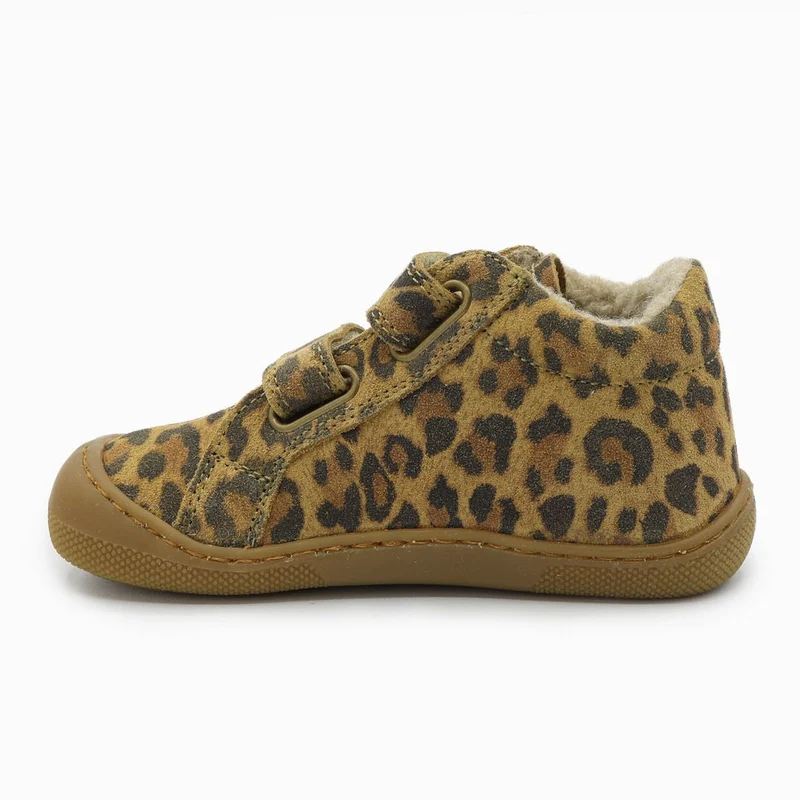 Naturino Barefoot Kommy Velcros Suede Wool Jaguar Brown