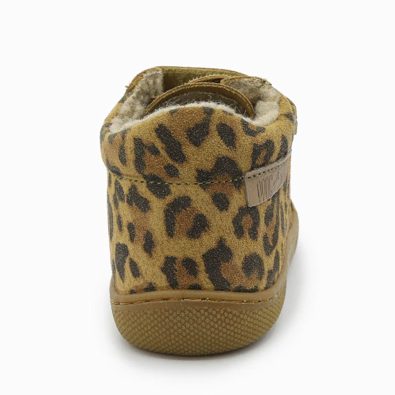 Naturino Barefoot Kommy Velcros Suede Wool Jaguar Brown