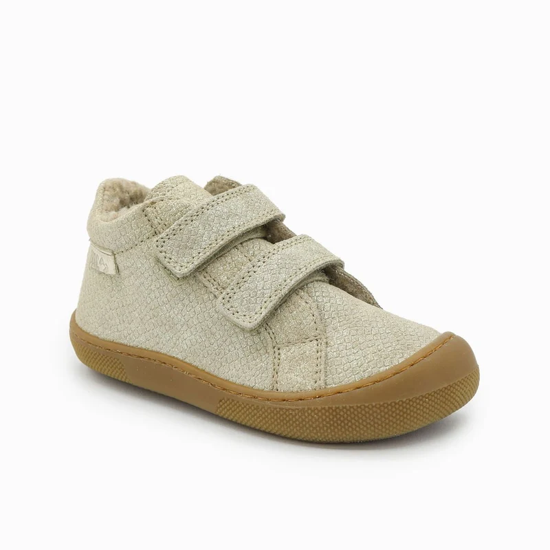 Naturino Barefoot Kommy Velcros Wool Lizard Met Platinum