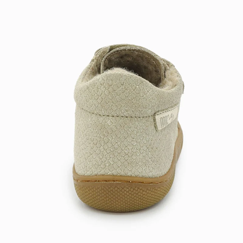 Naturino Barefoot Kommy Velcros Wool Lizard Met Platinum