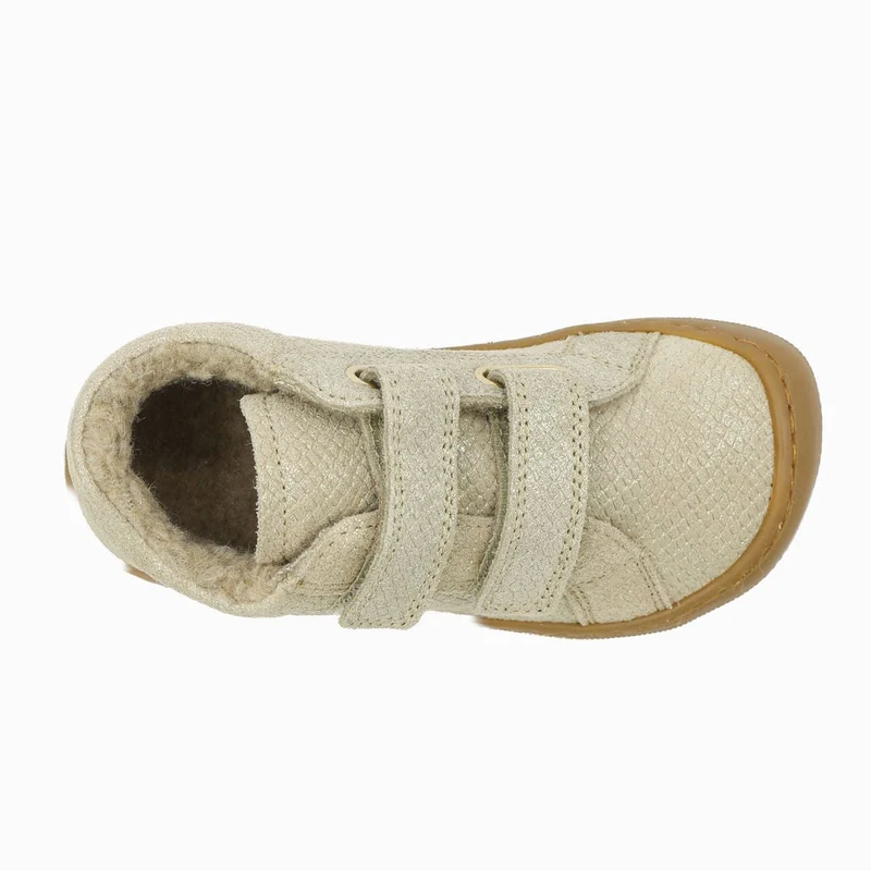 Naturino Barefoot Kommy Velcros Wool Lizard Met Platinum