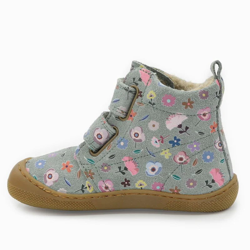 Naturino Barefoot Vont Velcros Suede Flowering Wool Sage