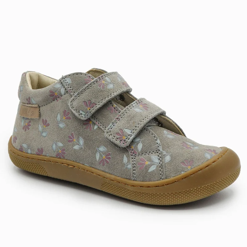 Naturino Barefoot Orec Velcros Suede Cyclamens Dark Grey