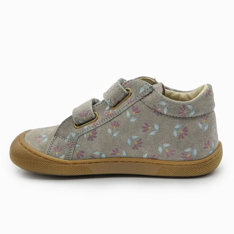 Naturino Barefoot Orec Velcros Suede Cyclamens Dark Grey