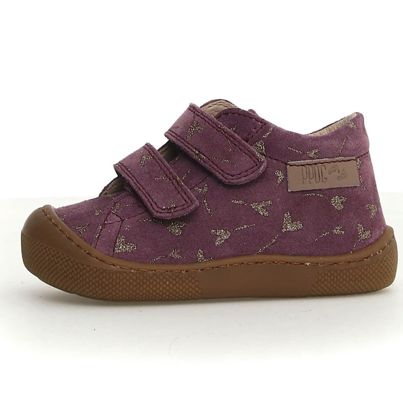Naturino Barefoot Orec Velcros Suede Glitter Flower Hearth Magnolia