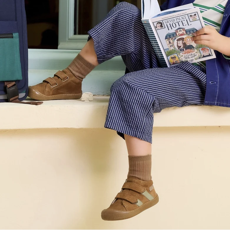 Naturino Barefoot Grimby Velcros Suede Brown Olive