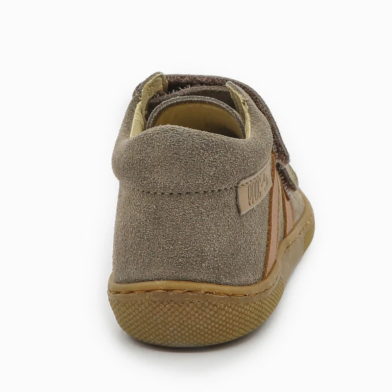 Naturino Barefoot Grimby Velcros Suede Mud Cognac