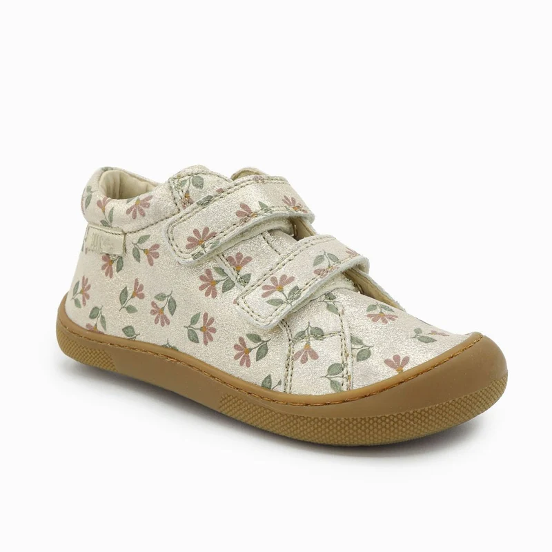 Naturino Barefoot Kommy Velcros Monet Cyclamens Platinum Rose