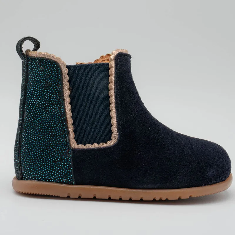 Babybotte barefoot Alisia Velour Blue Dots