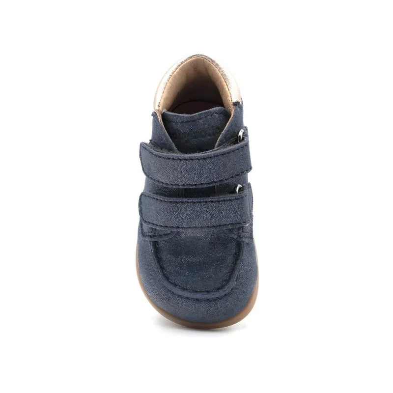 Babybotte barefoot Derbies Velcro Confetti Blue Paillettes