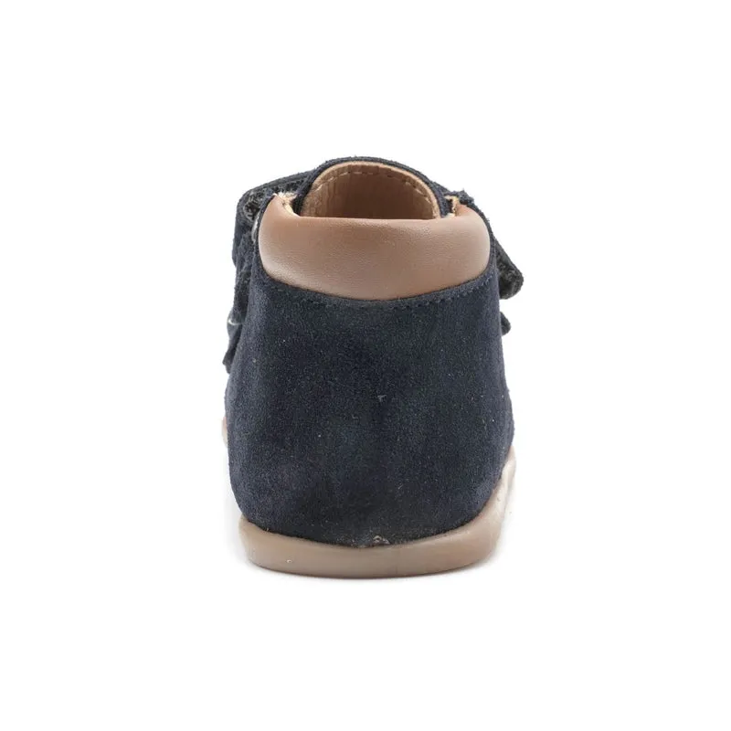 Babybotte barefoot Derbies Velcro Velour Blue
