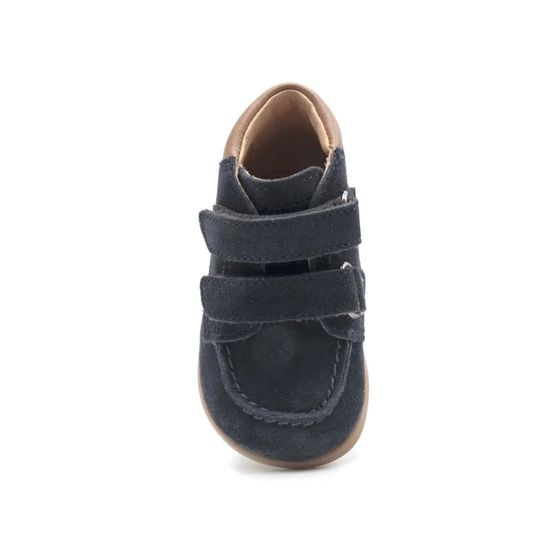 Babybotte barefoot Derbies Velcro Velour Blue