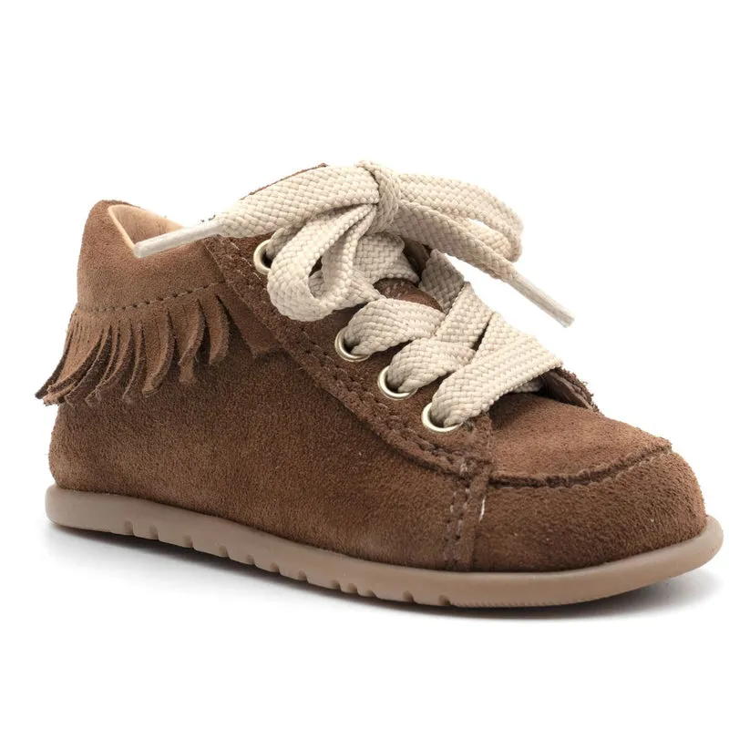 Babybotte barefoot Anoki Zip Velour Cuoio