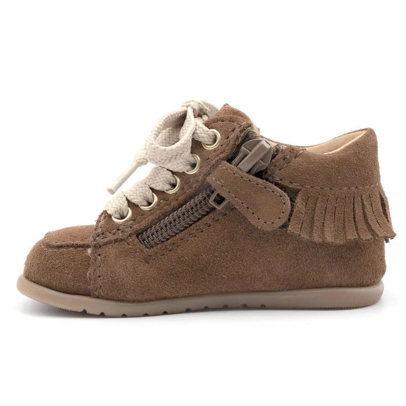 Babybotte barefoot Anoki Zip Velour Cuoio