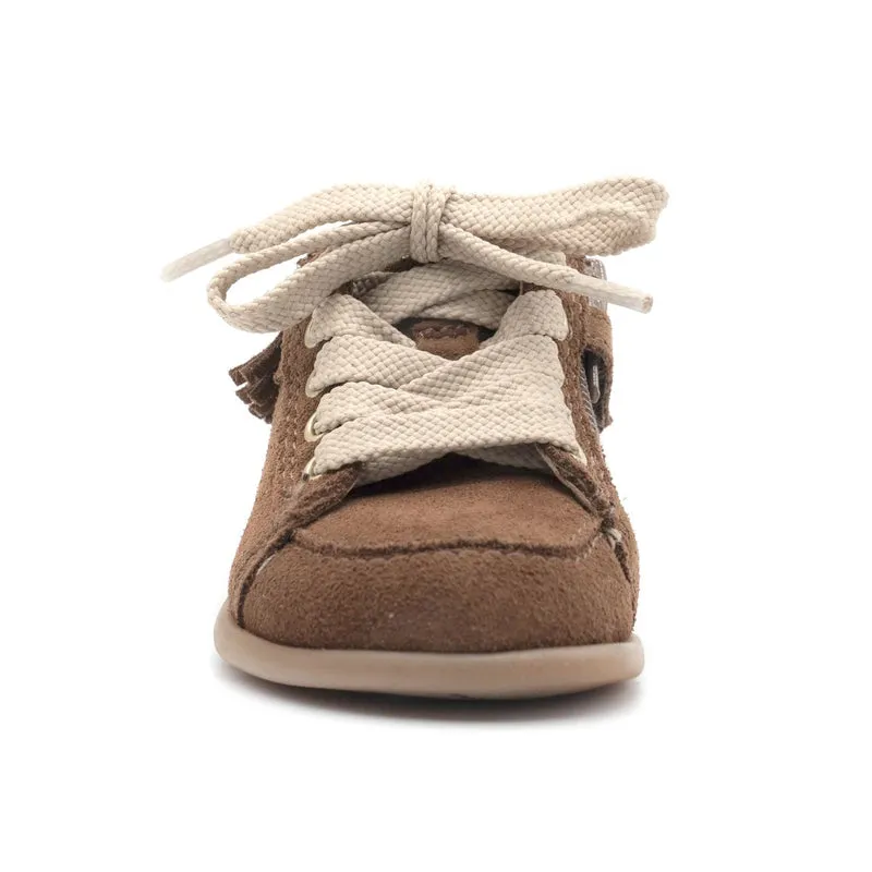 Babybotte barefoot Anoki Zip Velour Cuoio