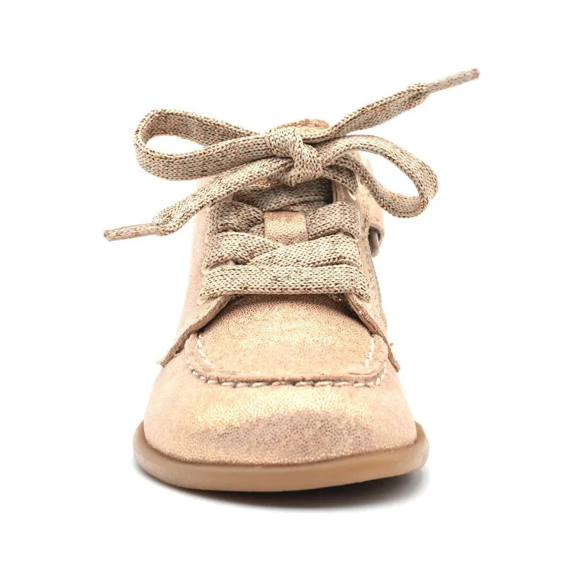 Babybotte barefoot Derbies Zip Confetti Rose Paillettes