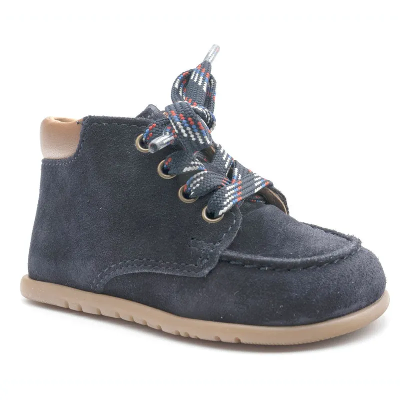 Babybotte barefoot Derbies Zip Velour Blue