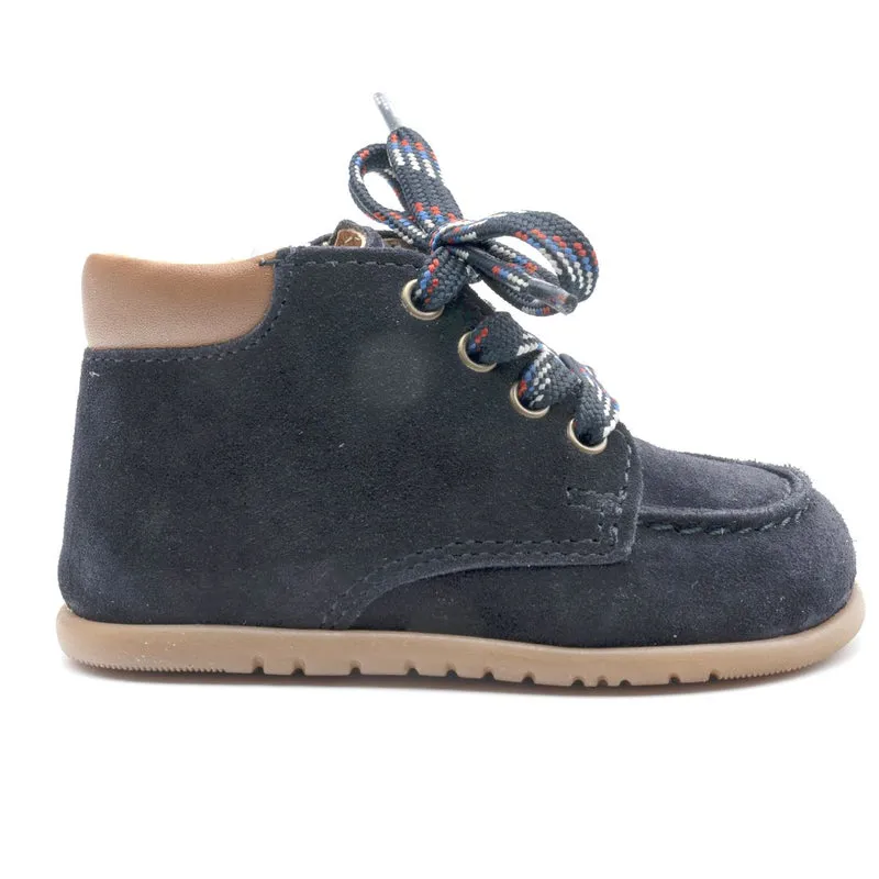 Babybotte barefoot Derbies Zip Velour Blue